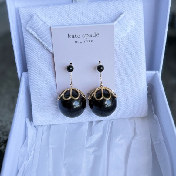 Kate Spade Black and Gold Earrings - Picture 2 of 7